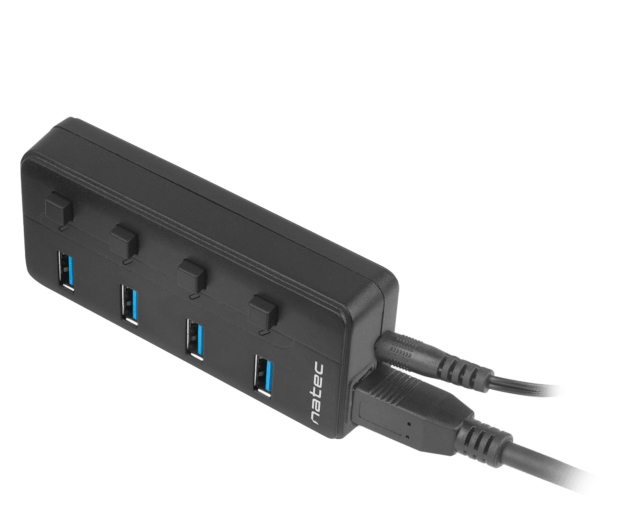 NATEC HUB USB 3.0 MANTIS 2 4-PORTY Z WŁĄCZNIKIEM+ZASILACZ NHU-1557 - 1470222 - zdjęcie